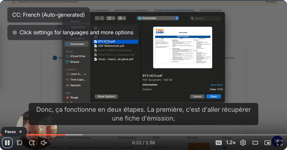 Vue d’ensemble des informations de mission